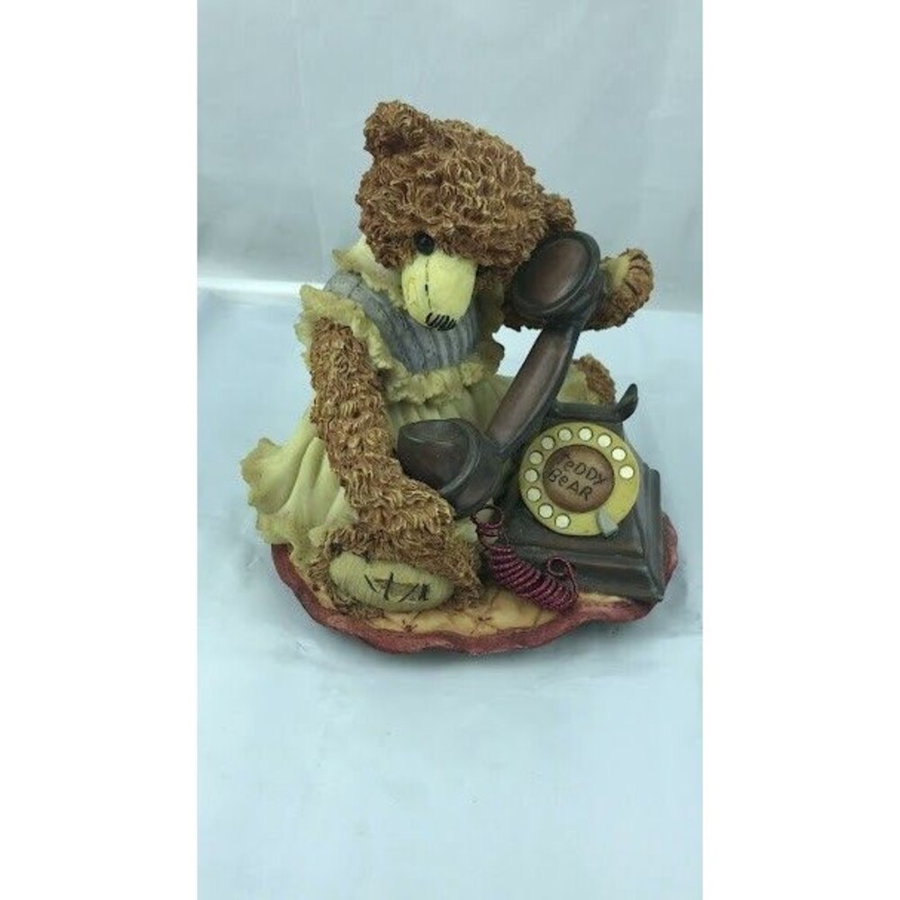 VTG 80s O'Well Bear Talking on Phone Large Music Box Plays "Getting To Know You"